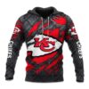 Kansas City Chiefs Black Metal Texture Hoodie front