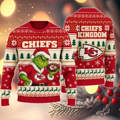Kansas City Chiefs Kingdom Grinch Ugly Christmas Sweater