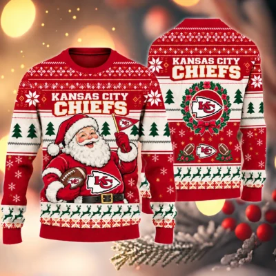 Kansas City Chiefs Touchdown Santa Ugly Christmas Sweater
